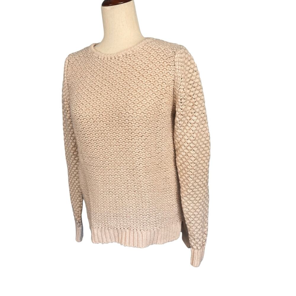 Rebecca Taylor Metallic Chunky Knit Cozy Sweater Top Pale Pink Women's Medium - Picture 4 of 8